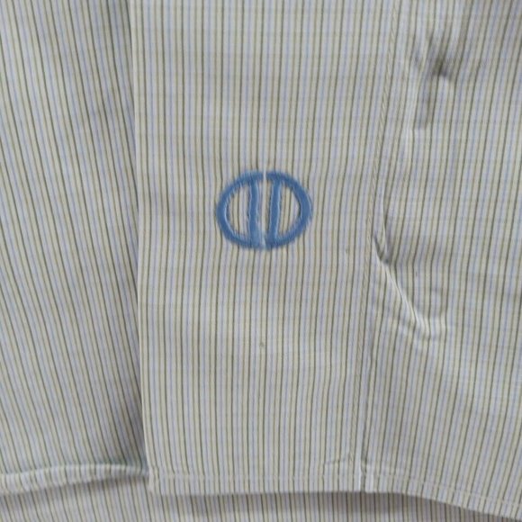 David Donahue Shirt Mens 17 White Grid Micro Check Button‎ Up Office Workwear - Picture 3 of 8